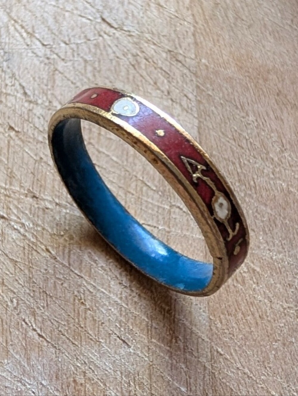 Vintage Cloisonne Minimalist Stacking Ring Band